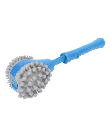 Massage hammer 2 soft heads manual back massage device retractable portable manual massage hammer made of silicone pain -relieving body hammer (blue)