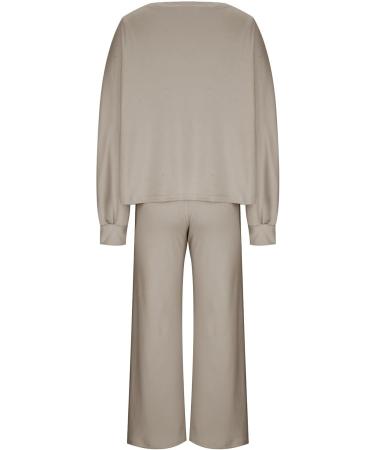 Elegant Ladies House Suit - Cuddly Cotton Loungewear Set Monochrome Negligee & Yoga Training Suit for Casual Comfort | International Shipping Available - Buy Online on GoSupps.com