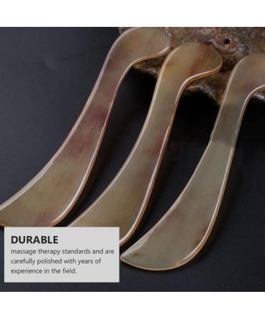 PACKOVE Horn Gua Sha Tool Facial Beauty Scraping Board for Face Massage and Skin Care Pain Relief 5.12 Inch Natural Material - Buy Online on GoSupps.com