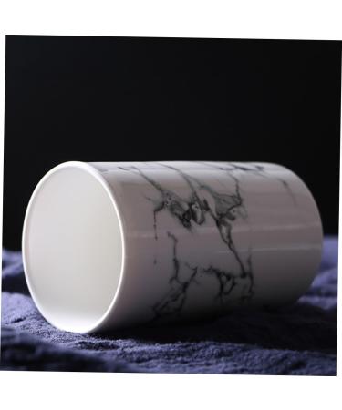 Ohphcall Mundish Cup Teaspoon Holder | Practical Bathroom Toothbrush & Mouthwash Holder | Ceramic Marble Design - Buy Online on GoSupps.com