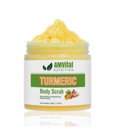 AMVital Turmeric Body Scrub - Handmade Natural Scrub For Face and Body - Natural Skincare Body Scrub For Women - Suitable for All Skin Types Turmeric Scrub