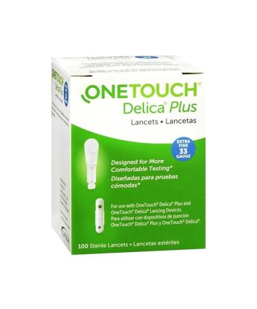 OneTouch Delica Lancets  Extra Fine 33 Gauge  100 ct