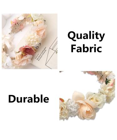 Boho Wedding Wreath Headpiece Floral Crown for Women and Girls - Pink - Buy Online on GoSupps.com