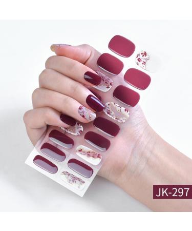 INTEROOKIE Semi cured gel nail sticker Waterproof and durable UV nail sticker sticker Removable and wearable nail sticker (JK297) - Buy Online on GoSupps.com