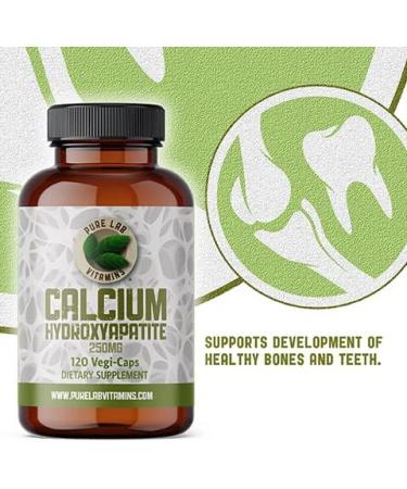 Calcium Hydroxyapatite 250mg - 120 Vegan Capsules by Pure Lab Vitamins | Made in Canada - Bone Matrix Complex - Buy Online on GoSupps.com