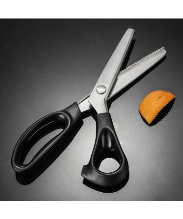 Pinking Shears  Stainless Steel Dressmaking Fabric Decorative Edge Pinking Shears Scissors Clipper Paper Craft Zig Zag/Scallop Cut 3/5/ 7mm (Scallop Cut 7mm) - Buy Online on GoSupps.com