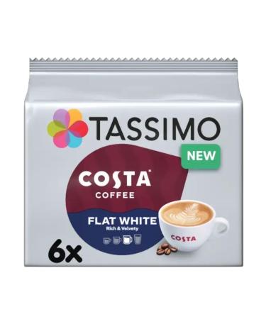 Tassimo Costa Flat White Coffee Pods 12 T-Discs 6 Drinks