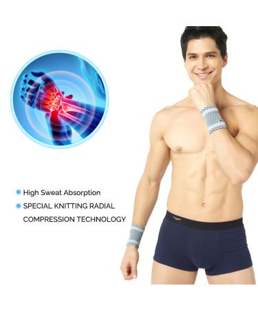 NeoTech Care Bamboo Fiber Wrist Band - Elastic & Breathable Sports Gear for Men & Women - Gray (1 Pair) - Perfect for Gym & Training - Buy Online on GoSupps.com
