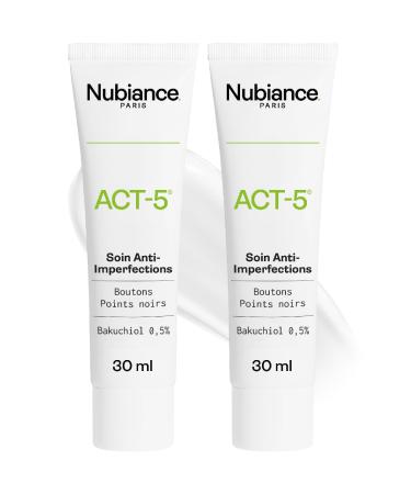 Nubiance NUBIANCE - ACT-5 2x30ml - Anti-acne face cream - Sebum regulation - For all skin types - Non-drying - Anti-blemish