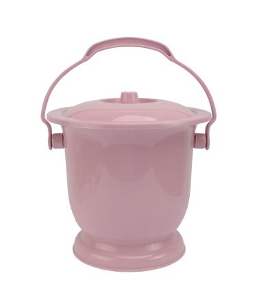 Portable Toilet Chamber Pot with Lid Handle Bedpan Urine Pots Urine Bucket Spittoon Potty Bottle Emergency Pee Bucket Containers for Home Hospital Camping Toilet (Pink)