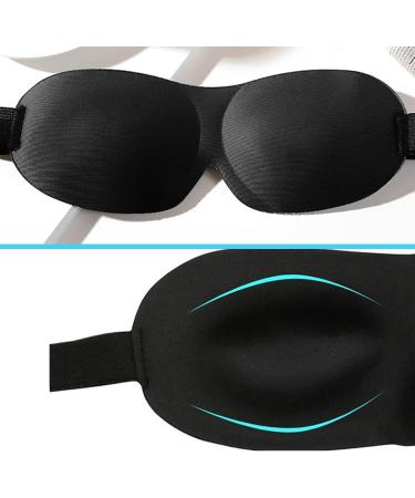 3D Contour Eye Mask for Men and Women | 100% Light Shielding, Soft & Breathable | Ideal for Shift Work, Sleep, Travel, Nap | Includes Earplugs - Black - Buy Online on GoSupps.com