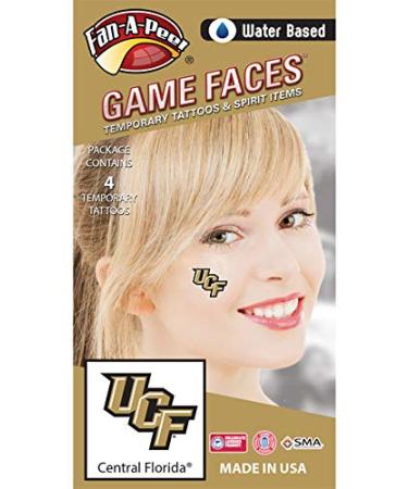 University of Central Florida (UCF) Knights   Water Based Temporary Spirit Tattoos   4-Piece   Gold/Black UCF Logo