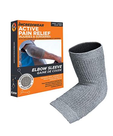 Incrediwear Elbow Sleeve  Elbow Brace for Elbow Support, Joint Pain Relief, Inflammation Relief, and Circulation, Tendonitis, Golf and Tennis Elbow Brace for Women and Men Medium Grey