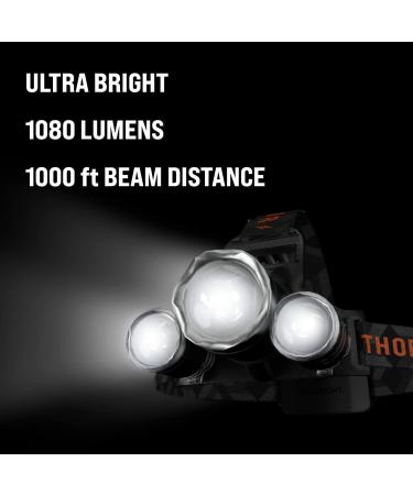 Rechargeable Waterproof LED Headlamp with High Lumen for Adults - Gray Headlamp Flashlight USB - Ideal for Outdoor Activities - Buy Online on GoSupps.com