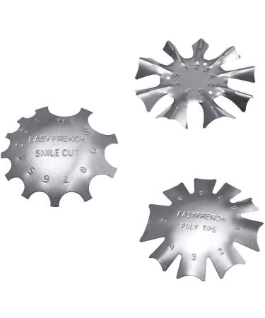 POFET 3 Sizes Nail Art French Tips Edge Smile Cut Line Trimmer Metal Nail Template - Buy Online on GoSupps.com