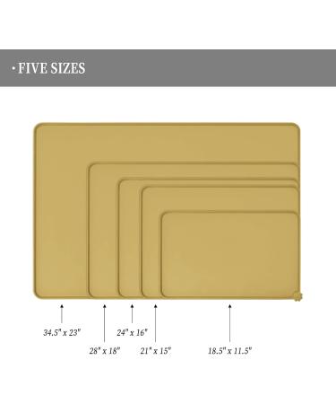 Reopet Waterproof Silicone Pet Feed Mat - Elevate Your Dog & Cat Feeding Experience | 47 x 30 cm (1 Pack) - Khaki Color - Buy Online on GoSupps.com