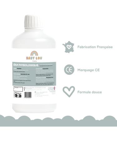BABYLOU CARE | Physiological serum bottle | NaCl 0.9% | Nasal cavities wash & Eye hygiene | Eye & nose hygiene | For external irrigation | Made in France | 3 x 500 ml - Buy Online on GoSupps.com
