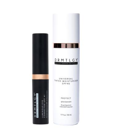 DRMTLGY Makeup Minimalist Duo SPF Bundle - Medium: Luminous Eye Corrector SPF 41 Fair & Anti-Aging Tinted Moisturizer with SPF 46
