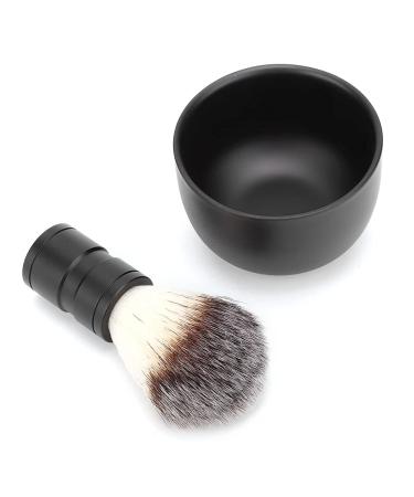 Stainless Steel Shaving Soap Cup Men's Beard Care Manual Shaving and Beard Brush Set (Set)