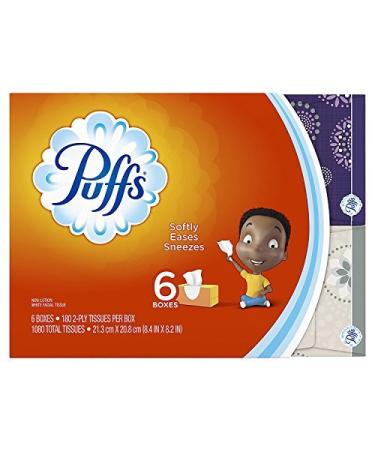 Puffs Everyday Basic Facial Tissues - 180 ct - 6 Pack (Packaging May Vary)