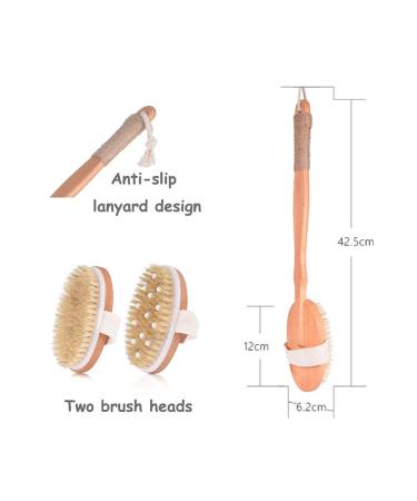 Spclsim Bath Brush Set - Shower Back Scrubber for Gentle Exfoliation | Dry/Wet Skin Exfoliator for Men and Women - Improve Circulation - Buy Online on GoSupps.com