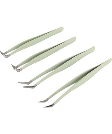 4-Part Stainless Steel Eyelash Extension Tweezers | Ergonomic Design | Dolphin 45 & 75 Curved | Ideal for Jewelry & Nail Art - Buy Online on GoSupps.com