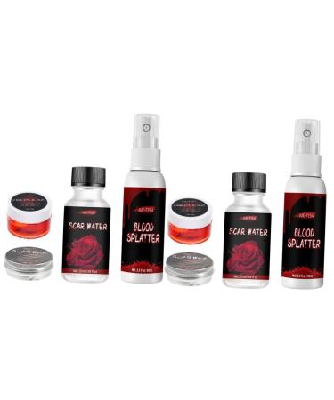 FRCOLOR 2 Sets Scar Wax Bloody Costume Makeup Haunted House Makeup Decor Makeup Bundles Halloween Skin Wax Makeup Squirt Blood Makeup Coagulated Blood Gelt Scar Gel Apparel Plastic Liquid