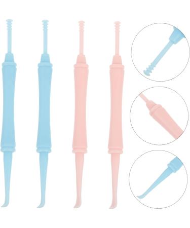 Double-Headed Spiral Ear Wax Removal Tools - 4 Pc Kit | Ear Cleaning Kit for Earwax Removal | Plastic Ear Spoon Set - Random Color - Buy Online on GoSupps.com