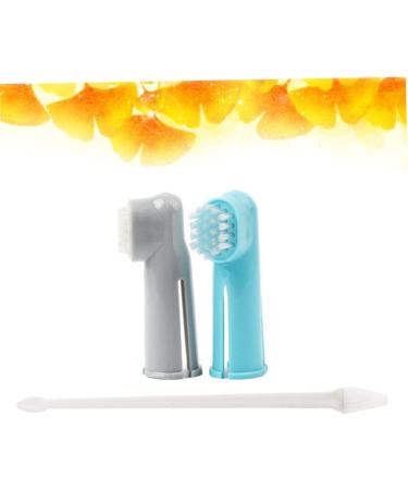 BELLIFFY 2 Set 3pcs Toothbrush for Dog Double Head Pet Toothbrush Cat Toothbrush Finger Toothpaste Toothbrush - Buy Online on GoSupps.com