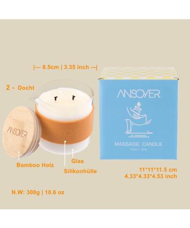 ANSOYER Massage Candle - Bourbon Whisky & Vanilla 300g | Soothing Aromatherapy for Relaxation - Buy Online on GoSupps.com