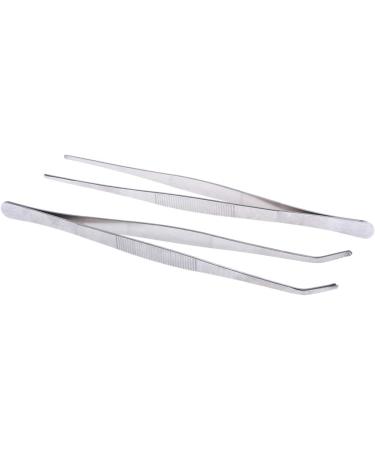 Iplusmile 2-Stainless Steel Tweezers Pliers - Curved & Straight Eyelash Tools for Extensions - Long Handle Rubber Grip - Buy Online on GoSupps.com