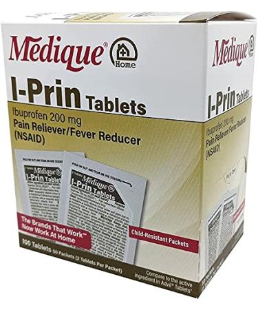 Medique  Home Iprin (NSAID) I-PRIN Ibuprofen 200 mg 100 Tab/Bx