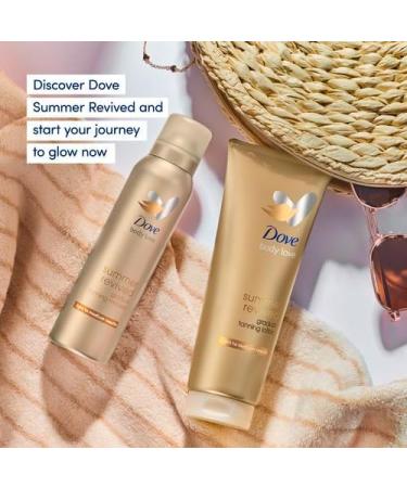 Dove Summer Revived Light to Medium Gradual Tanning Lotion 200 ml & Dove Summer Revived Light to Medium Gradual Tan Lotion for Face and Body Tanning Lotion For All Skin Types 75 ml - Buy Online on GoSupps.com