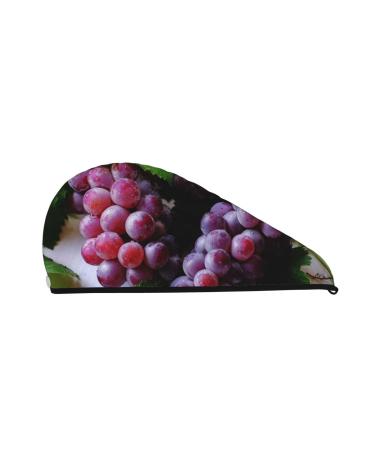 Grape Microfiber Hair Towel Soft Super Absorbent Hair Towel Wrap for Women Coral Velvet Quick Dry Hair Cap for Long Curly and Thick Hair