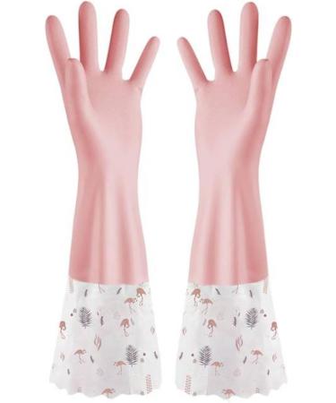 Dishwashing Gloves Thickened Rubber Gloves Winter Laundry Warm Waterproof Gloves Winter Home Latex Gloves Pink NO.3 S - Buy Online on GoSupps.com