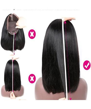 10 Inch Black Bob Wig Human Hair 13x4 HD Frontal 180% Density for Black Women - Buy Online on GoSupps.com