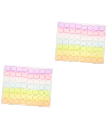 minkissy 2 Sets Nail Art Storage Box Ornament Container Storage Containers Nail Acrylic Powder Nail Organizer Dip Powder Organizer Makeup Drawer Fixed Box Accessories Abs