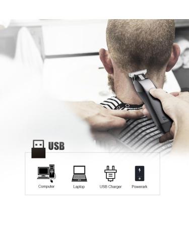 Professional Rechargeable Hair Clippers | Cordless Electric T-Shaped Contour Cutter - Black - Buy Online on GoSupps.com