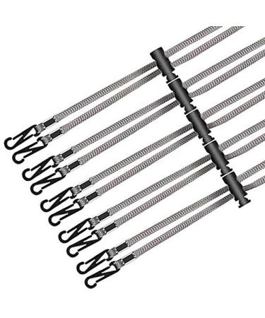 ACCROL 10pcs Lanyard Elastic Bands Adjustable Portable Necklace Hanger Reusable Ear Holder Rope Gray Rubber Band