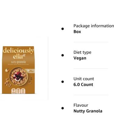 Deliciously Ella - Granola & Muesli Gluten-Free Vegan Friendly Healthy Breakfast (6 boxes) (Nutty Granola) - Buy Online on GoSupps.com