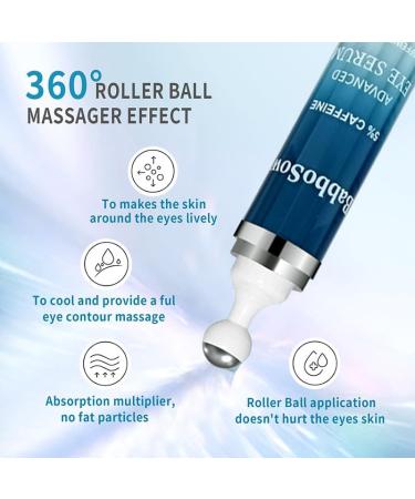 5% Caffeine & Retinol Eye Cream for Dark Circles Puffiness & Wrinkles - Anti Aging Under Eye Serum with 360 Roller Ball - Men & Women Dark Circle Treatment - Buy Online on GoSupps.com