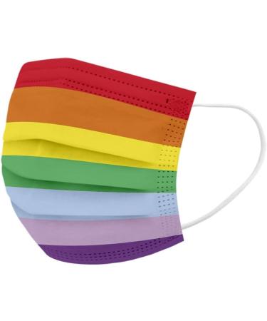 Ecnobia - 80 Pcs Disposable Safety Face_Masks Non-Woven Thick 3-Layer Breathable with Comfortable Elastic Earloop Mouth and Nose Protection New Upgraded Rainbow for Adults - Multicolored 80 count (Pack of 1) Multicolored - Buy Online on GoSupps.com