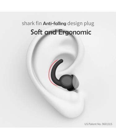 WUTAN 27.7dB Noise Cancelling Ear Plugs for Sleeping - Silicone Sound Blocking Earplugs for Sleep, Flights, Noise Reduction - Black - Buy Online on GoSupps.com