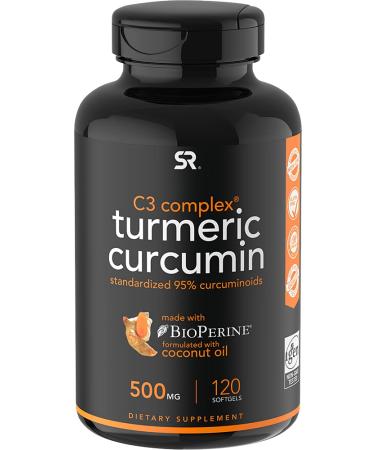 Sports Research Turmeric Curcumin C3 Complex 500 mg 120 Softgels