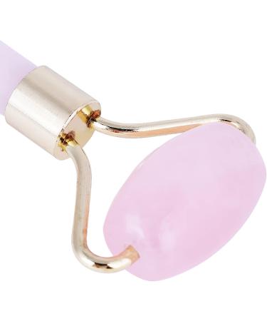 Rose Quartz Massage Roller - Double-Head Face Scooter | Crystal & Jade Skin Care Device for Wrinkle Removal & Slimming - Gold Edition - Buy Online on GoSupps.com