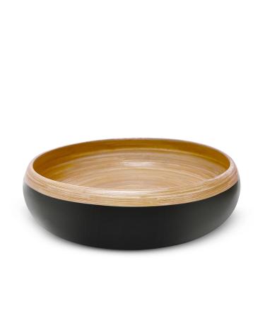 11.81" Spun Bamboo Fruit Bowl Bamboo Fruit Basket Fruit Bowl for Kitchen Counter Decorative Bowl Fruit Bowl Wooden Bowl Decorative Bamboo Bowl Bamboo Salad Bowl (Grey Pack of 2) (Black Pack of 1)