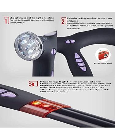Canes Smart Walking Stick Walking Cane with Non Skid Replaceable Rubber Tips Height Adjustable Crutch Electronic with Lighting Alarm FM Radio Portable Lightweight for Elderly powerfully - Buy Online on GoSupps.com