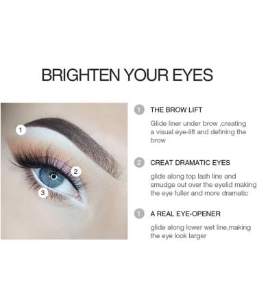 1PC White Eyeliner Pencil Smooth Cosmetic Beauty Tool Long Lasting Makeup Eyeliner Professional Eyeshadow Highlighter(White) - Buy Online on GoSupps.com