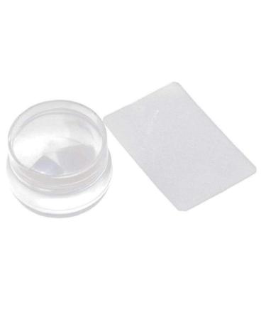 Clear Jelly Nail Art Stamper And Scraper Transparent Silicone Nail Art Template With Cap Manicure Nail Care Tool 1set