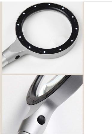 Glass Handheld 10 Times Glass with Led Lights for The Elderly Reading HD 20 Times Maintenance Antiques Identification Reading Newspaper 240 * 110mm Made in China - Buy Online on GoSupps.com